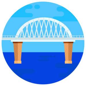 Trendiges Vektordesign der Fehmarnschen Schallbrücke