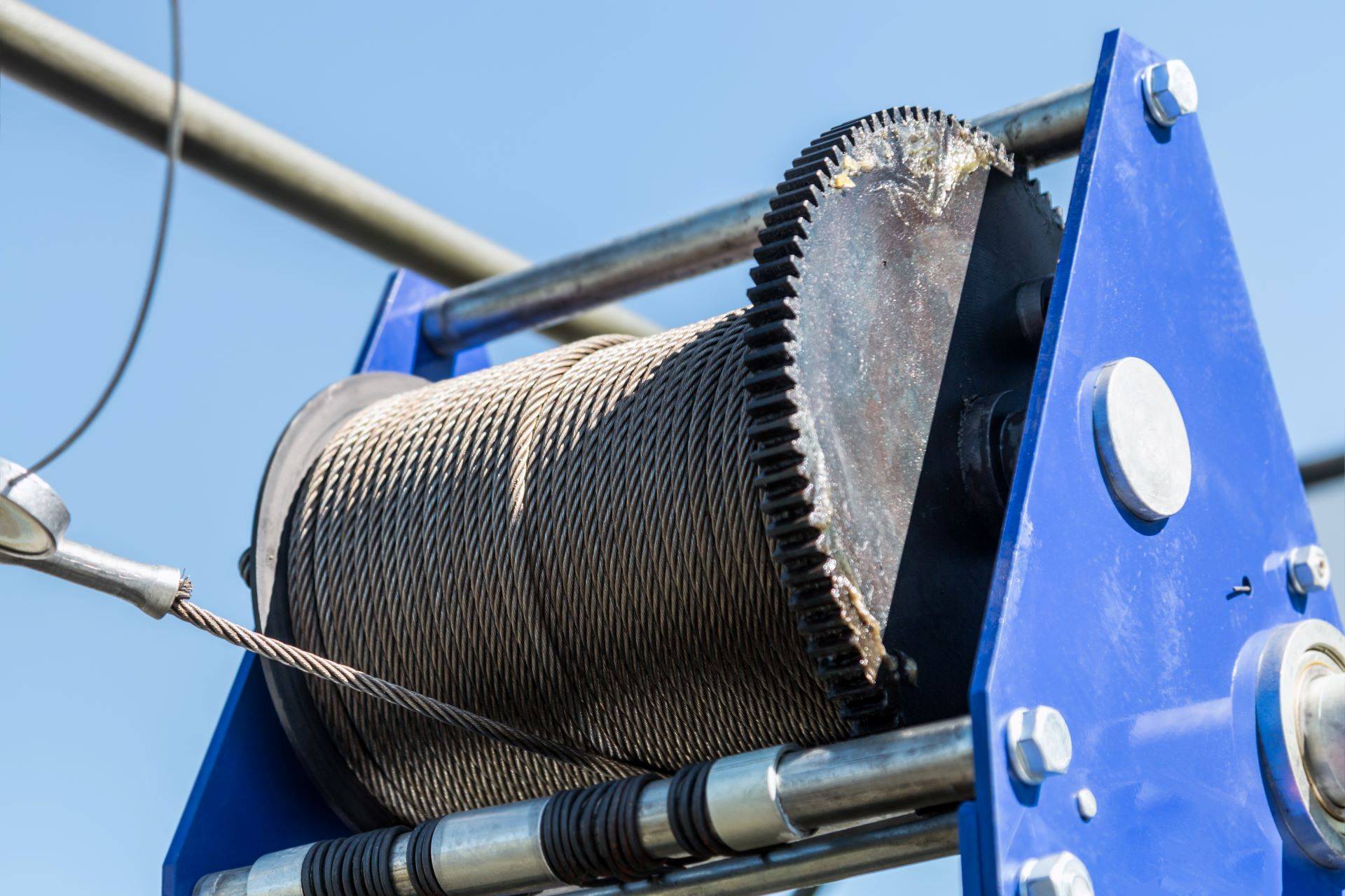 Detailaufnahme einer Seiltrommel einer Elektroseilwinde
